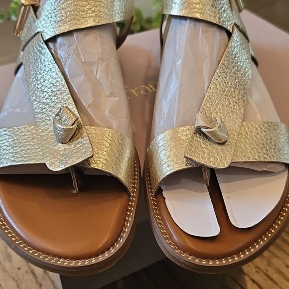 Franco Sarto gold flat sandals Size 7.5 NWT - Picture 3 of 13